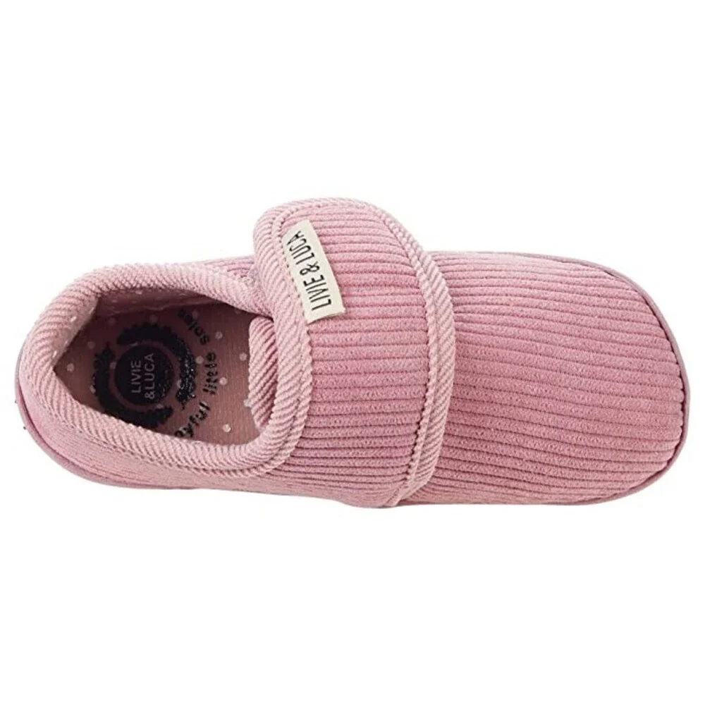 Livie & Luca Hug Slippers Toddler US 11 Pink Corduroy Round Toe Shoes JOBB1501